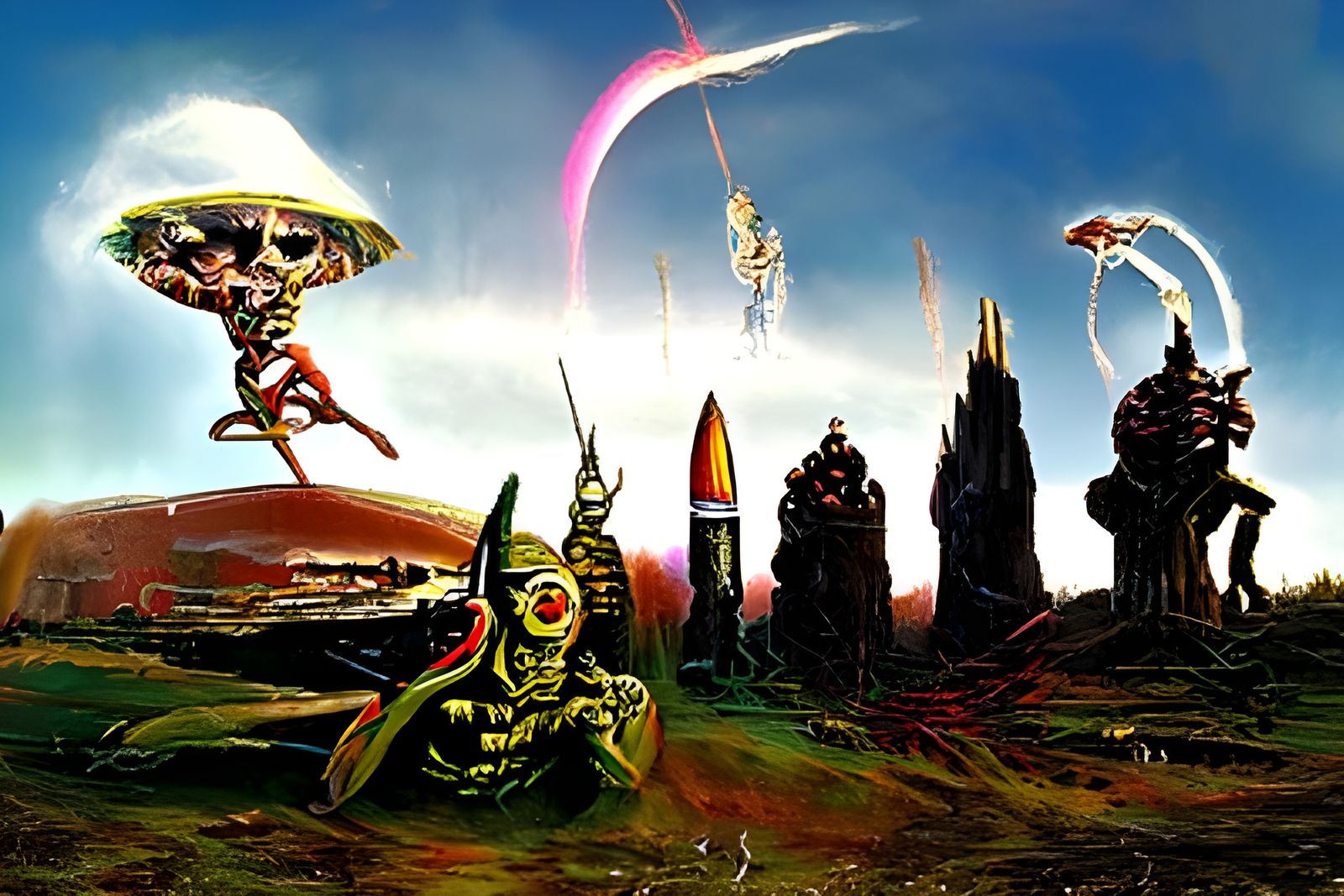 Psychedelic Goblins in Retro Sci-Fi Art