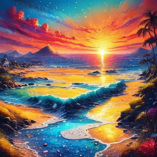 Majestic Lion on African Landscape at Golden Hour