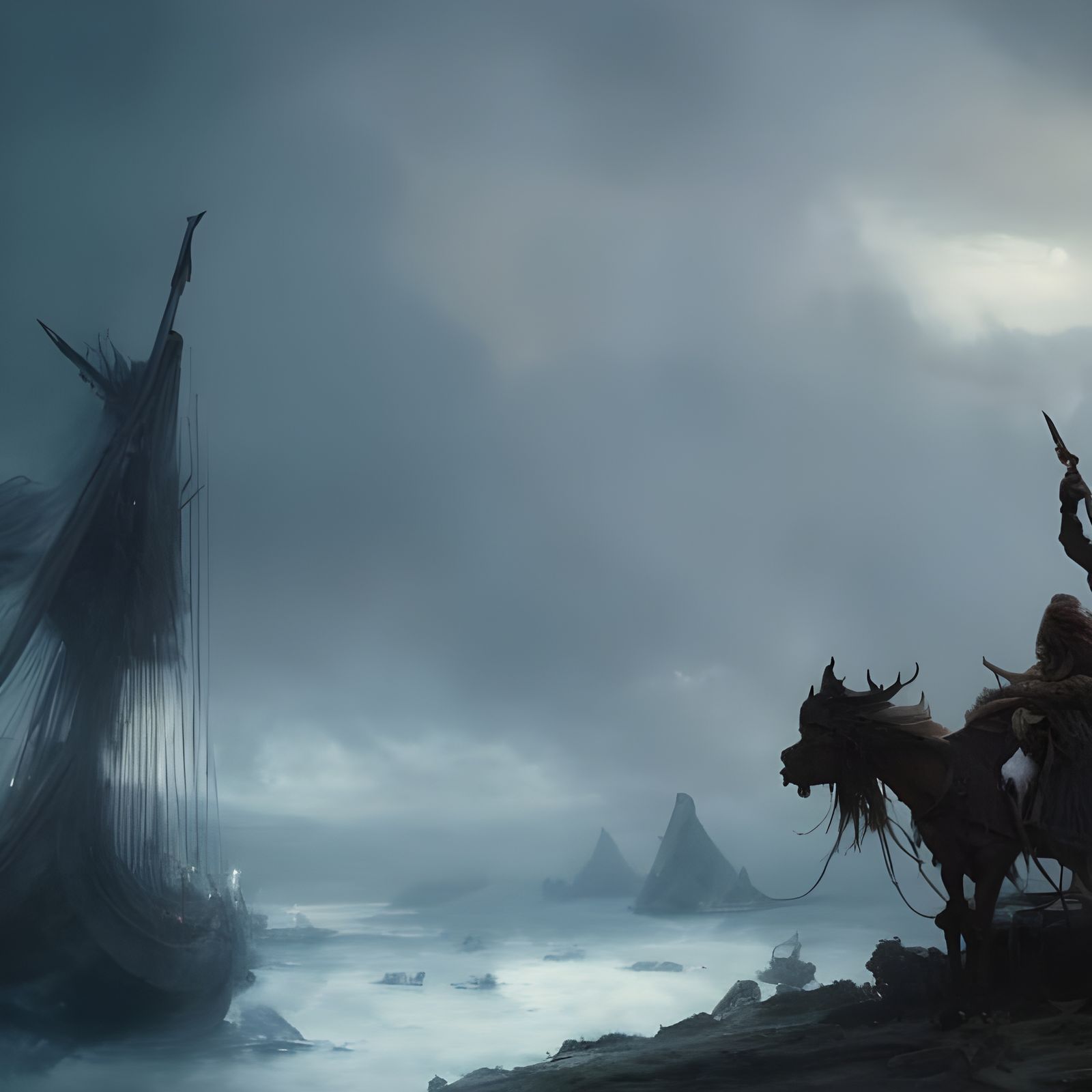 Epic Viking Concept Art in Dark Fantasy Style