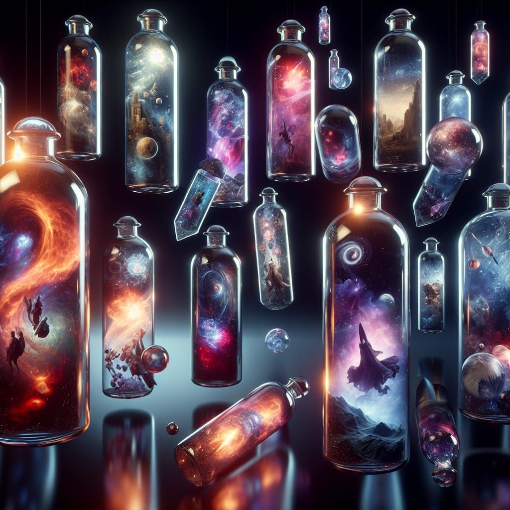 Cosmic Crystal Bottles Reflecting Black History