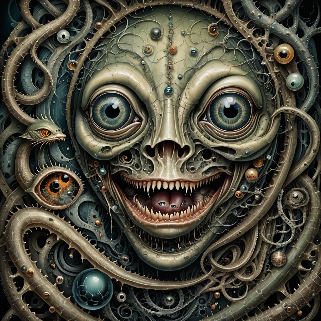 Surreal Eel Feast: A Digital Painting Inspired by Surrealism