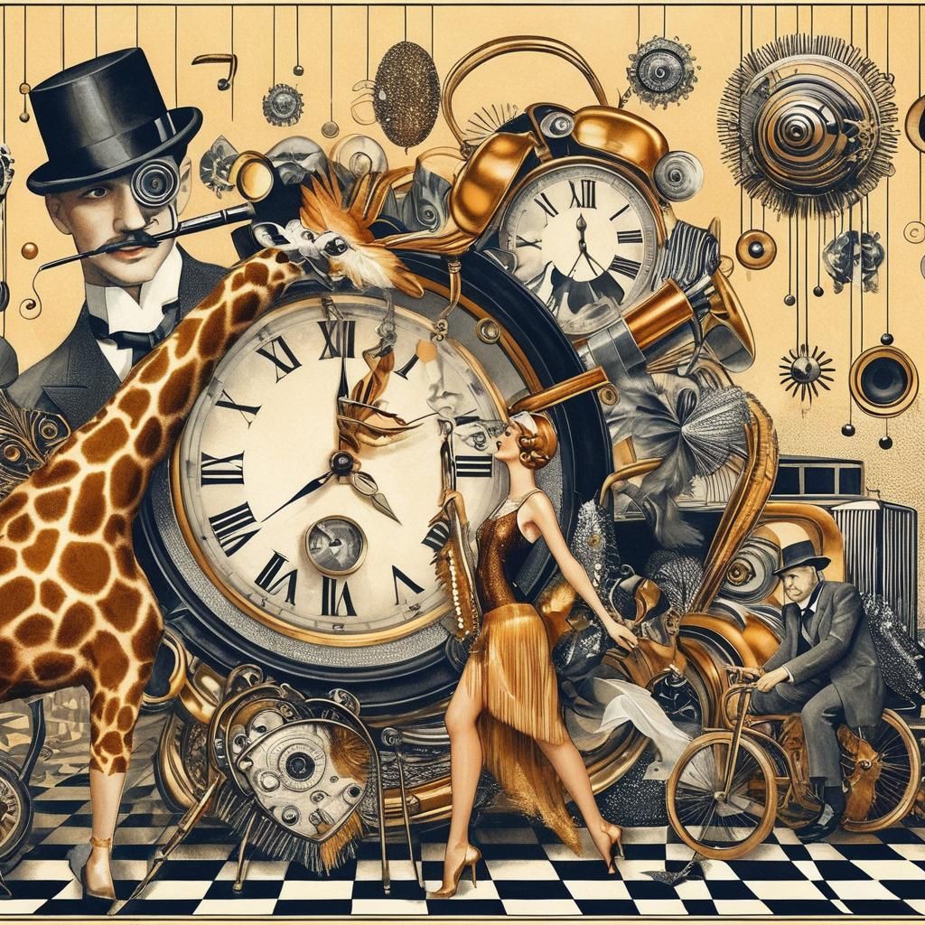 Flapper Dancing in Speakeasy: An Art Deco Illustration