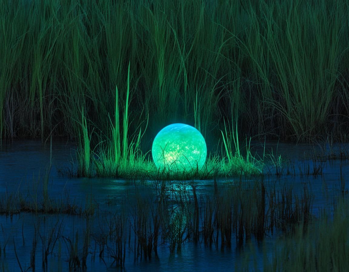 Glowing Marsh Light Orb Appears to Fly
