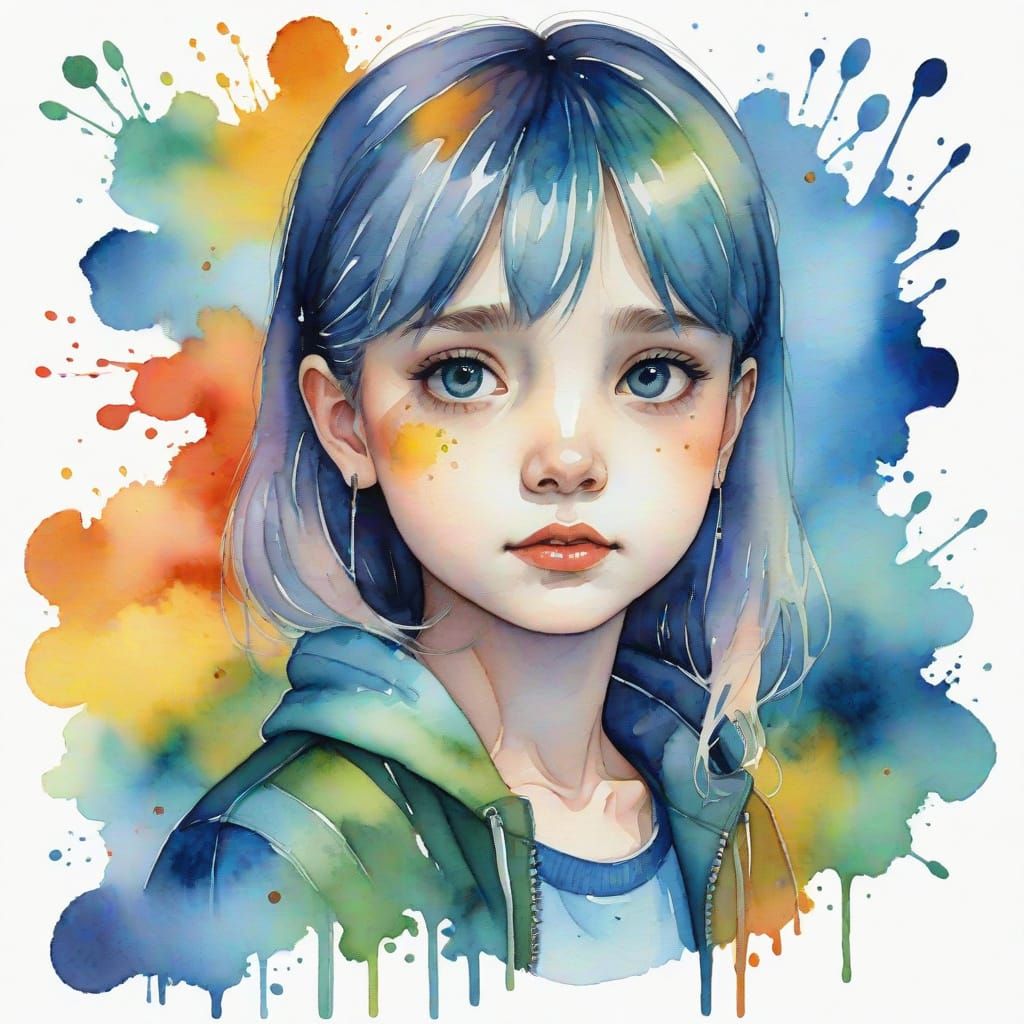 Kidcore Liminal Space in Watercolor Style