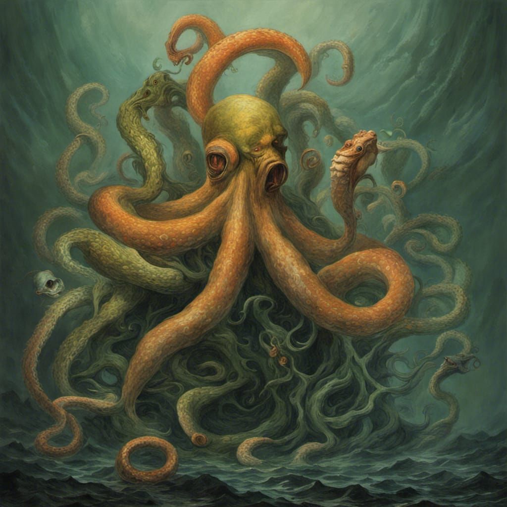 Nightmarish Cephalopod Medusa Horror