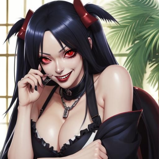 Anime Girl with Malicious Smile in Manga Style