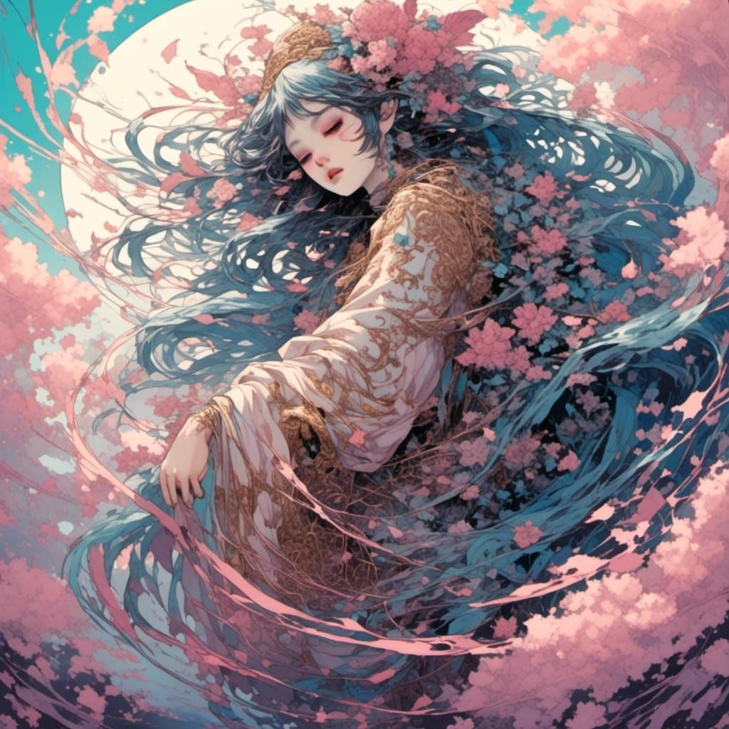 Exploding Hyacinth Fruits in Watercolour Style