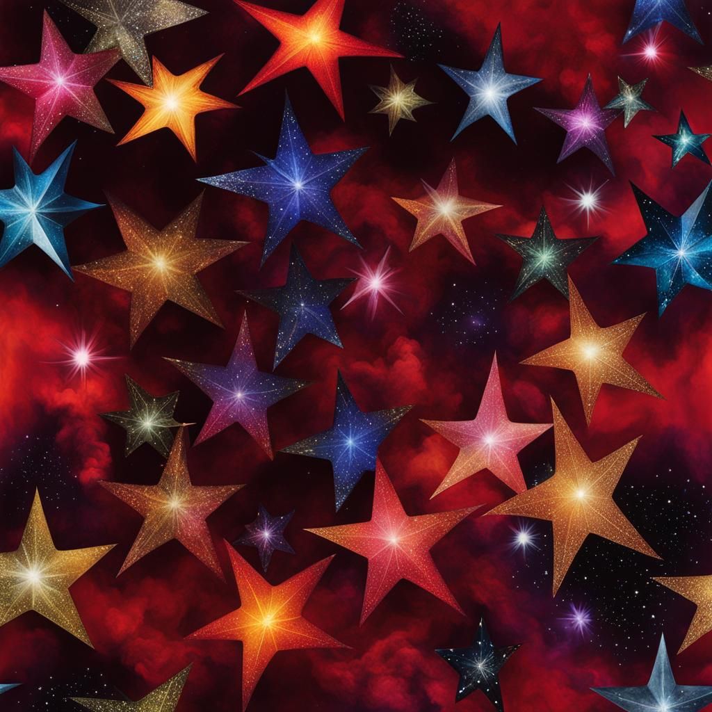 Glittering Gothic Stars in Rayograph Photogram Style