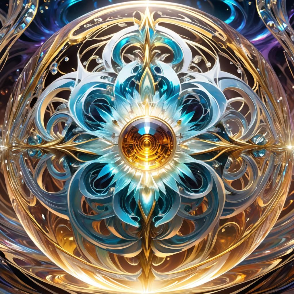 Cel-Shaded Plasma Flower in Crystal Orb