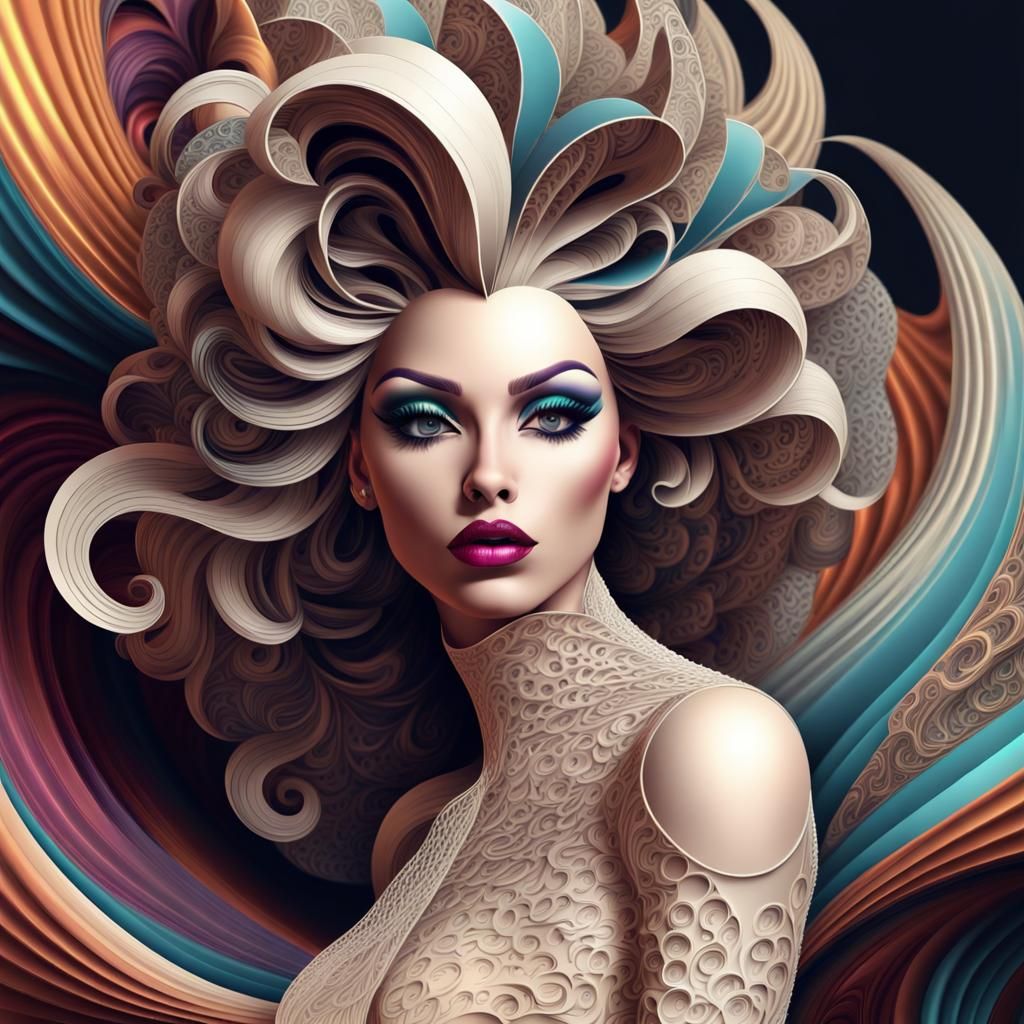 Abstract Drag Queen with Fractal Elements