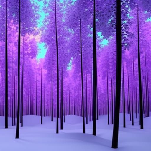 Blue and Purple Glowing Origami Forest
