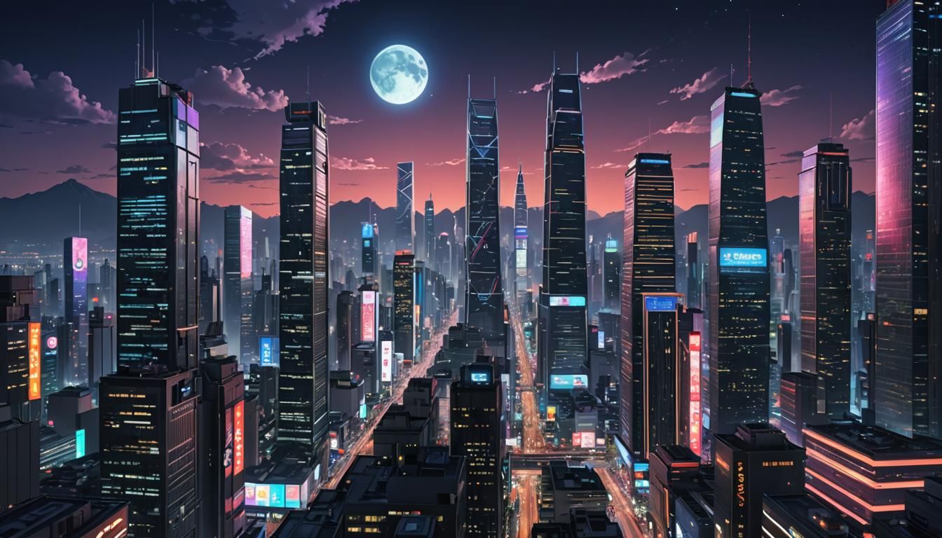 Neon Metropolis: Divine Elegance in Digital Art