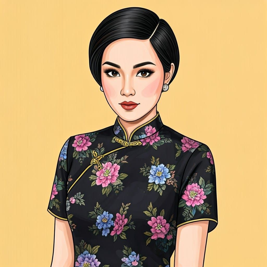 Thai Woman in Cheongsam Inspired by Mei-ling Hom