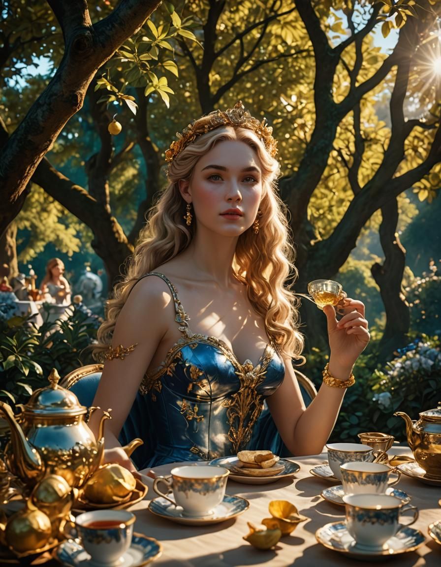 Aphrodite's Tea Party: Photorealistic Fantasy Art