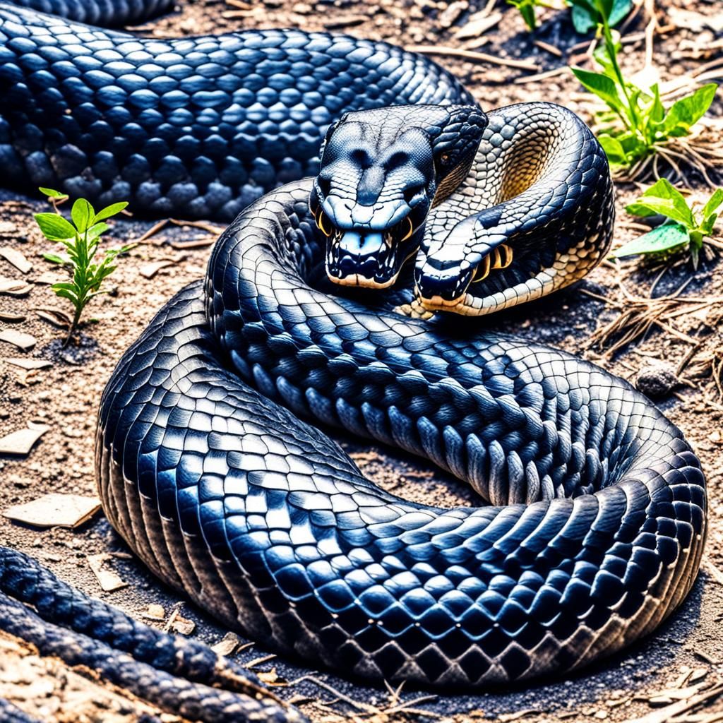 Menacing Black Cobra Snake in High Definition