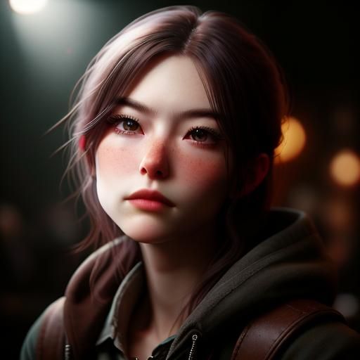 Realistic Portrait Photo in 3D Anime Art Style