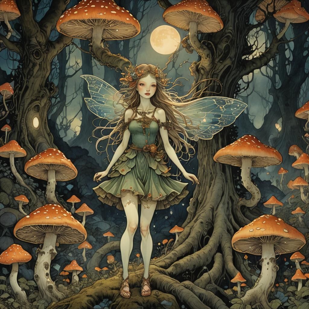 Fairy in Dreamscape: Surreal Sci-Fi Steampunk Art