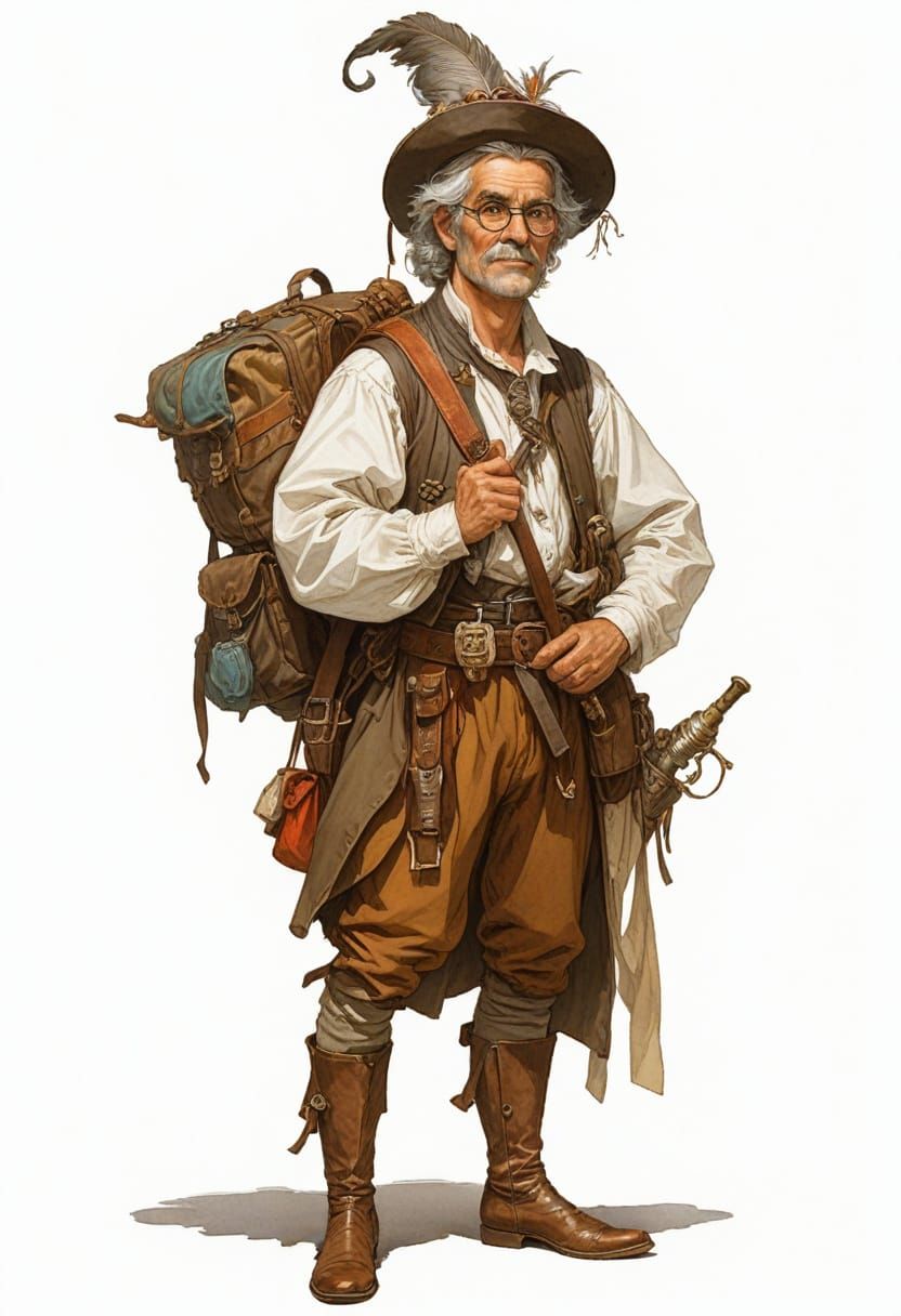 18th Century Scholar in Heroic Fantasy Style