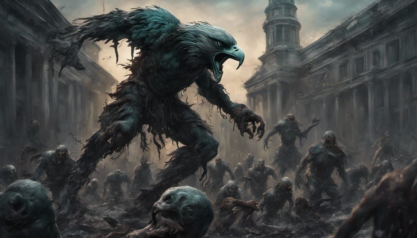 Eagles as Undead: Dark Fantasy Concept Art