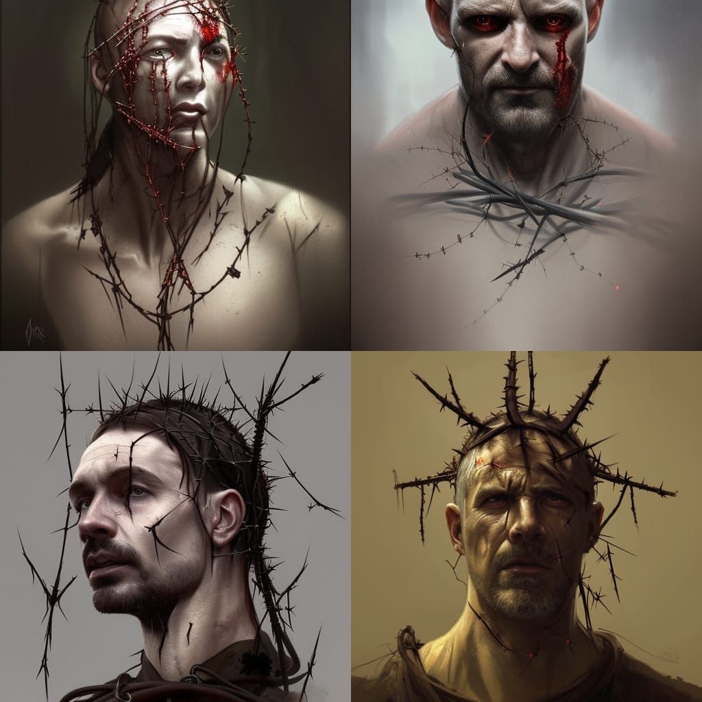 Tortured Man in Grimdark Hellscape Concept Art