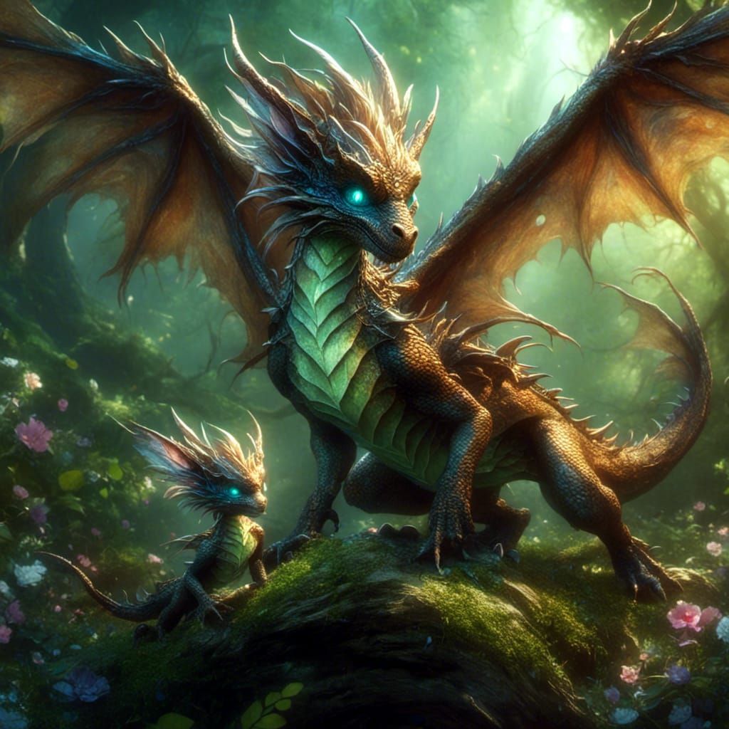 Dragon Hatchling in Fairy Tale Style