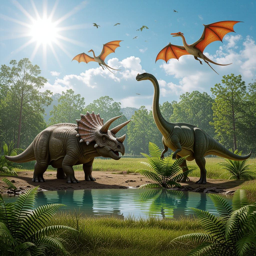 Waterhole in the Jurassic period