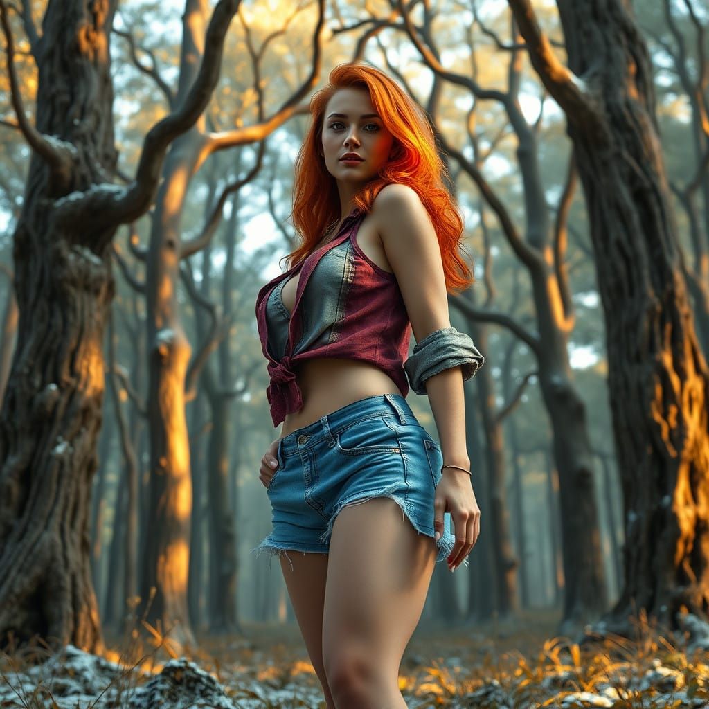 Serene Forest Goddess Awakens in Winter's Hush