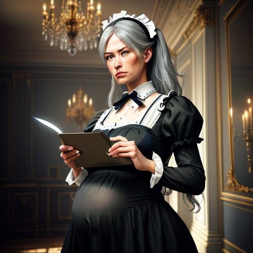 Hyper-Realistic Portrait of a Shocked Young Woman in a Frenc...