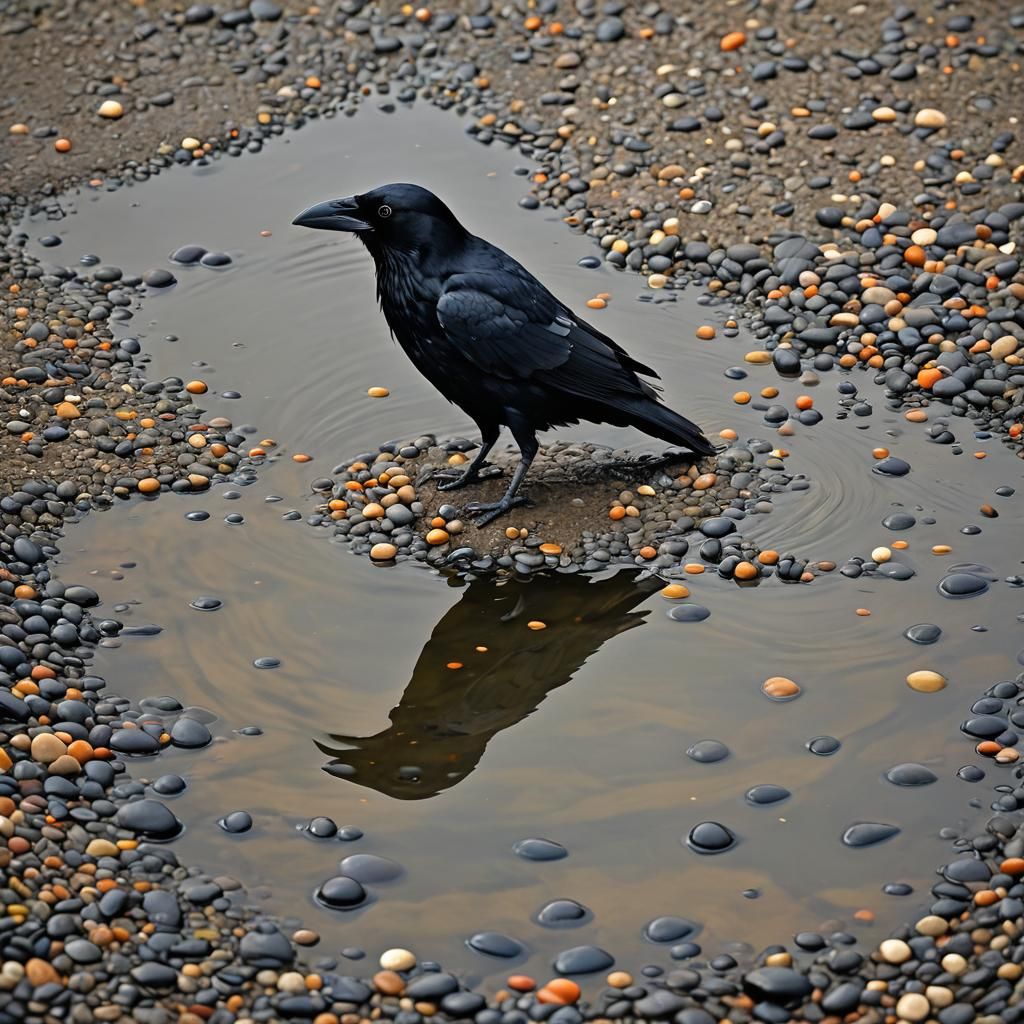 Corvus Quenches Thirst with Pebbles: A Hero's Tale