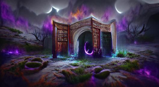 Occult Magic Archway to an Evil Library