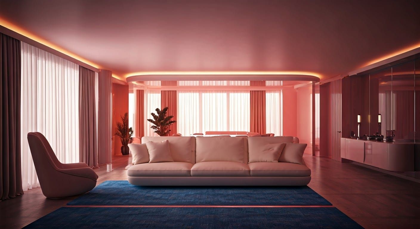 Modern Space Age Luxury Room in Radiant Ruby Red
