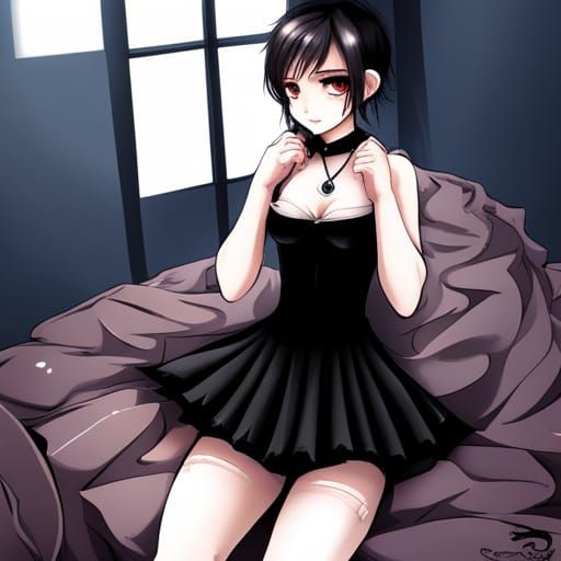 Gothic Emma Watson in Anime Style