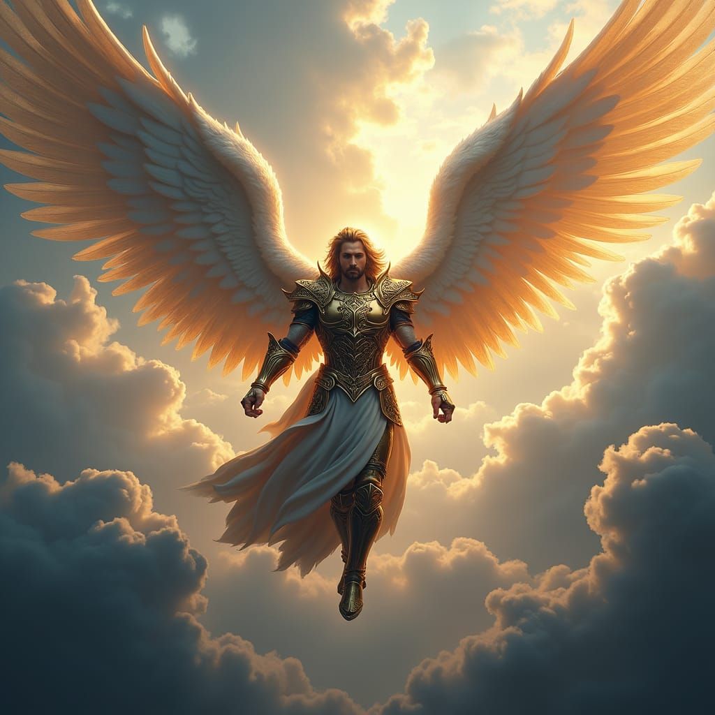 Archangel Michael in Battle Mode: Hyper-Realistic 8K
