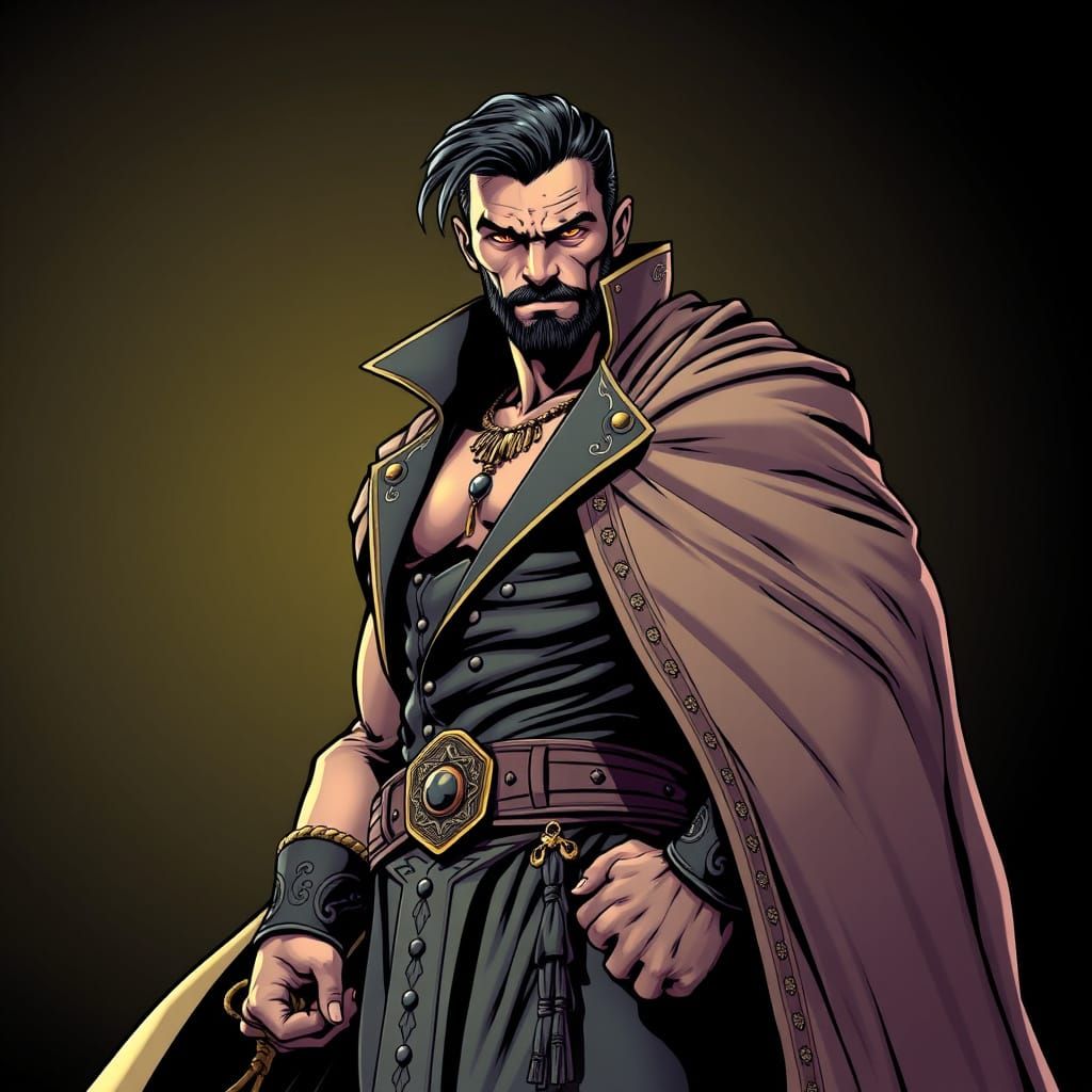 Powerful Figure in Comic Book Art Style