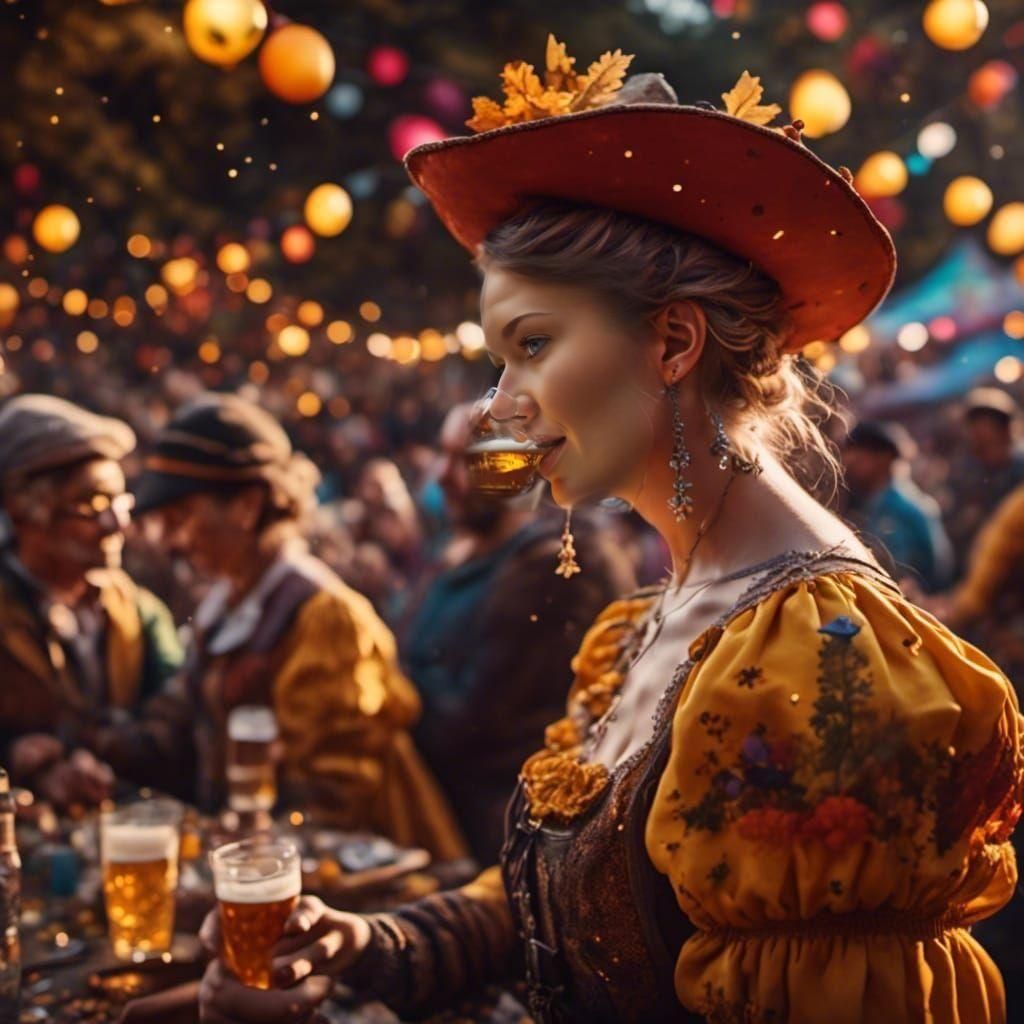 Oktoberfest Celebration in Hyperreal Style