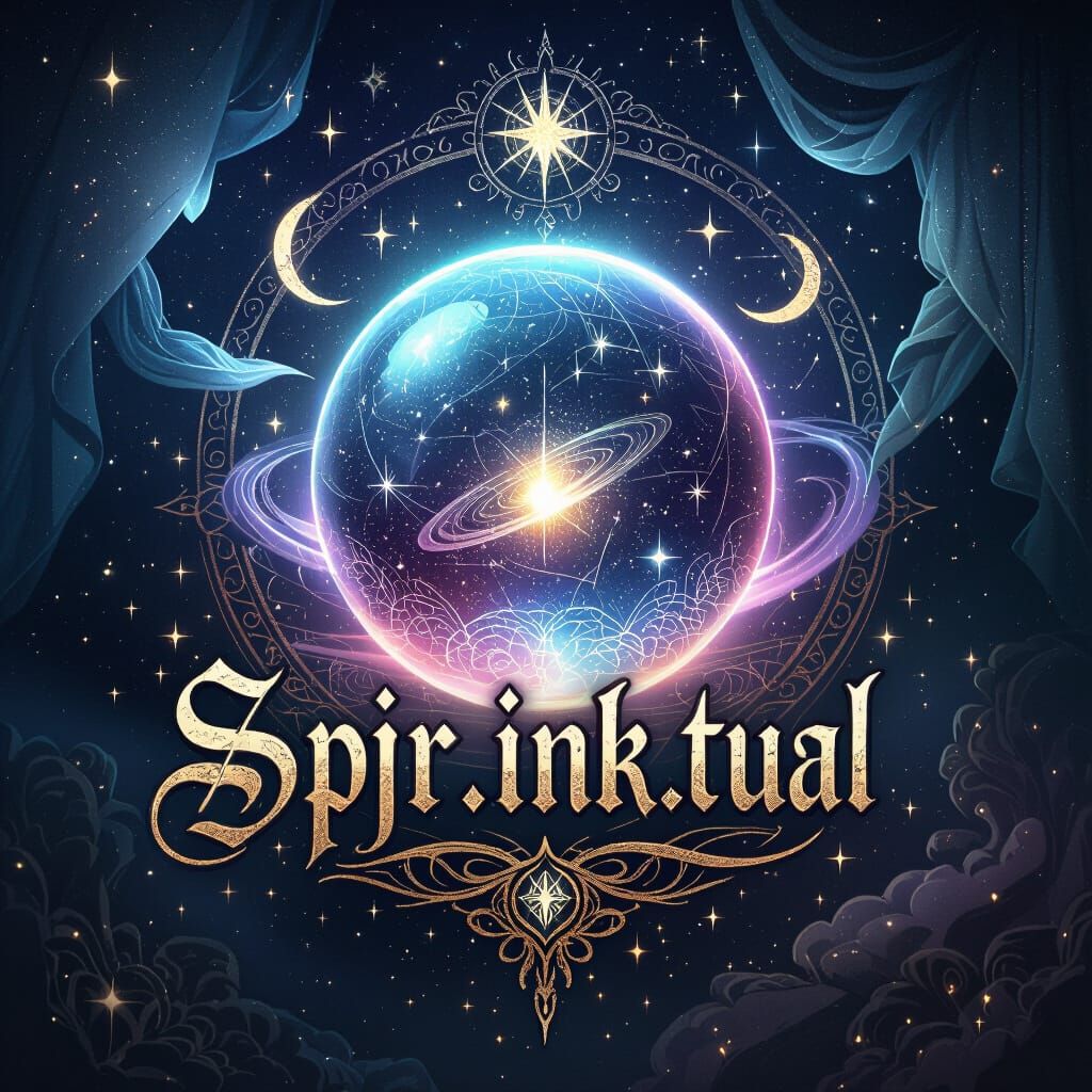 Mystical Magic Sphere Logo for Fortune Teller Tattoo Artist