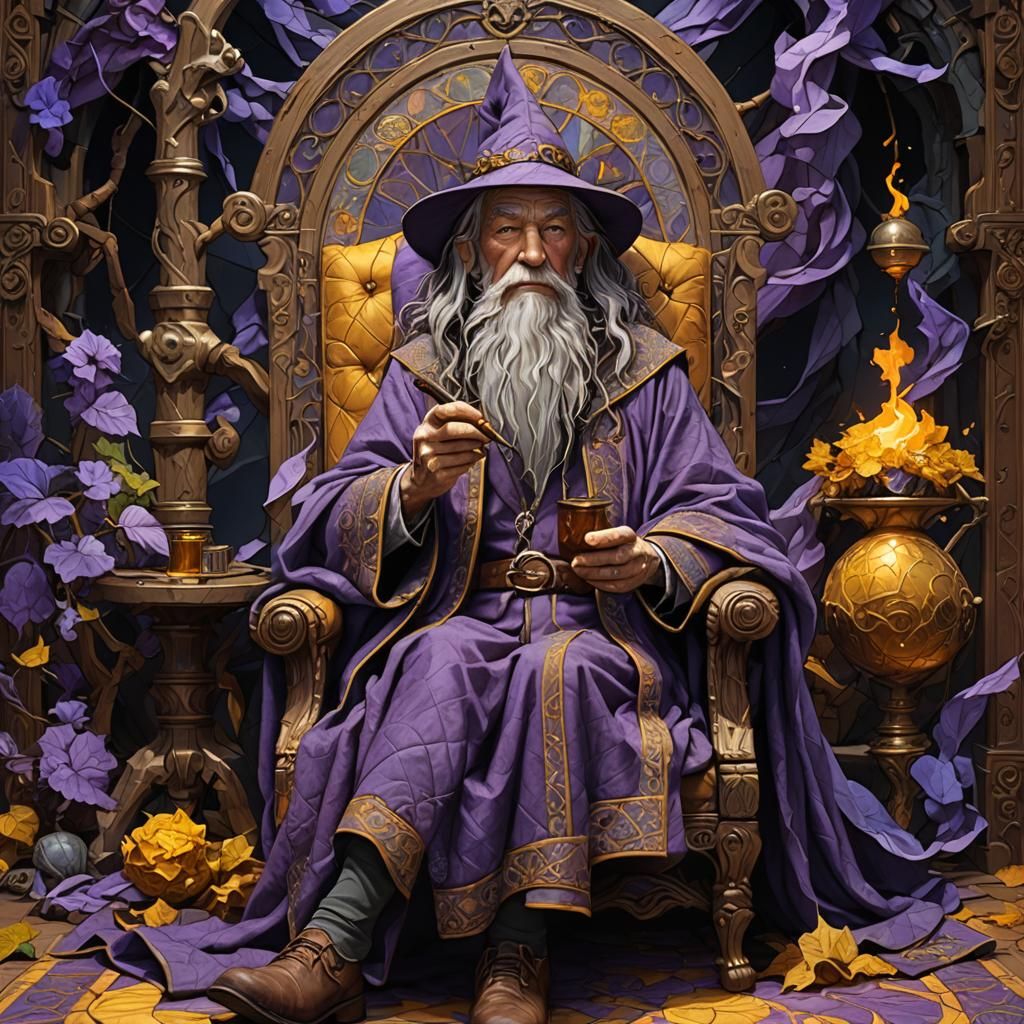 Gandalf Relaxing: Dark Fantasy Concept Art
