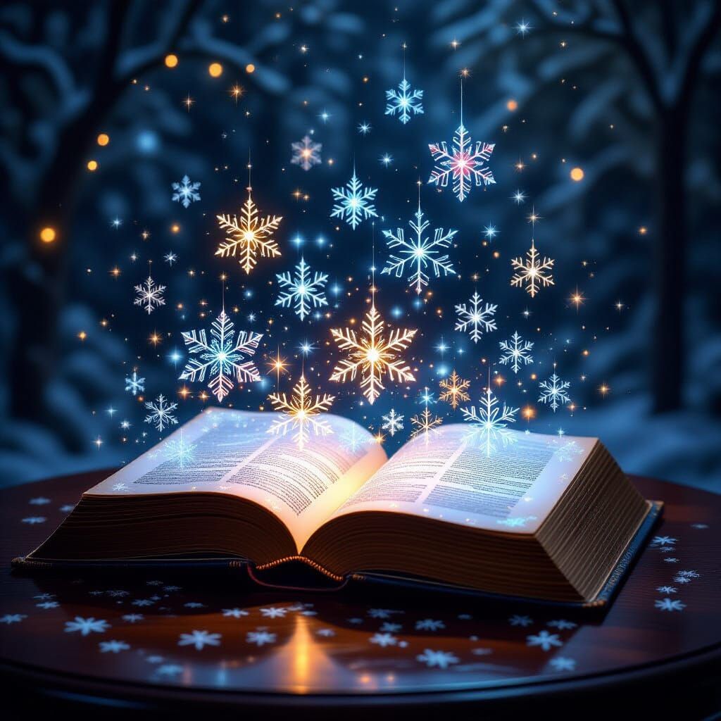 Magical Snowflakes Bloom from Antique Book