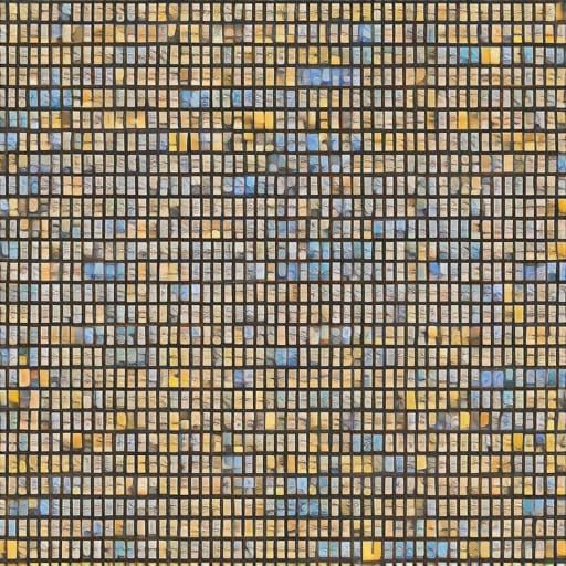 Digital Mosaic Face Composed of Screens