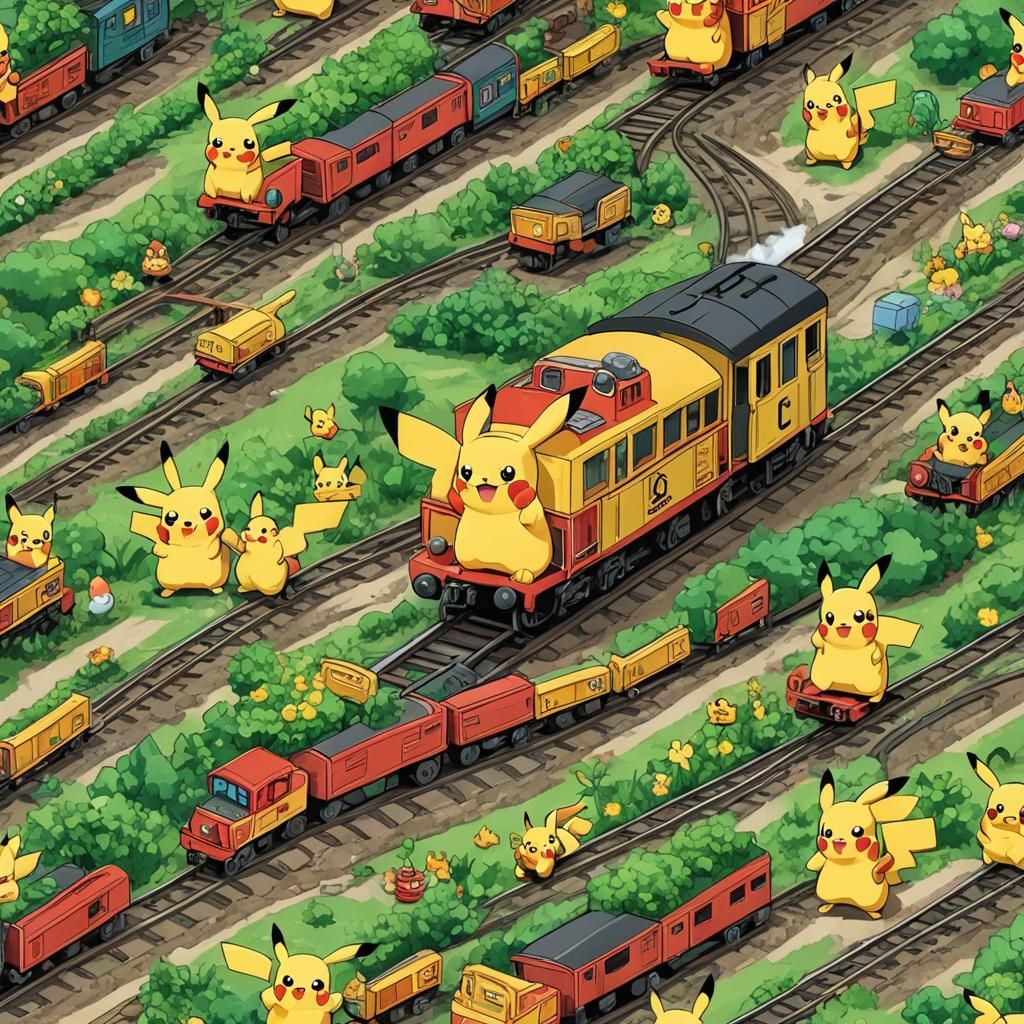 Pikachu as a Choo Choo Train