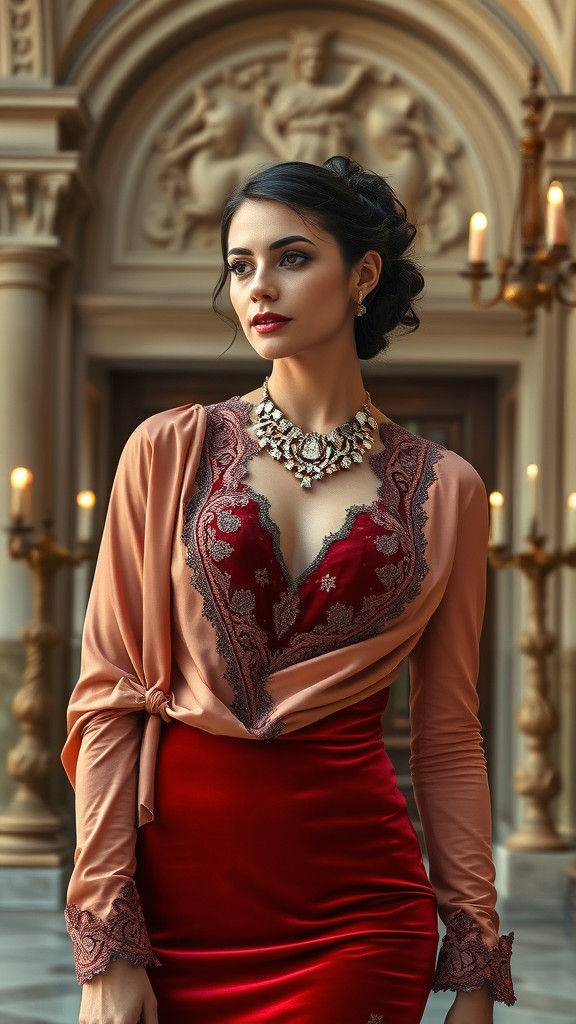 Elegant Spanish Woman in Lavish Setting