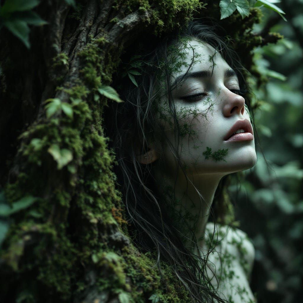 Fairy Merging With Ancient Forest, Cinematic Film Still