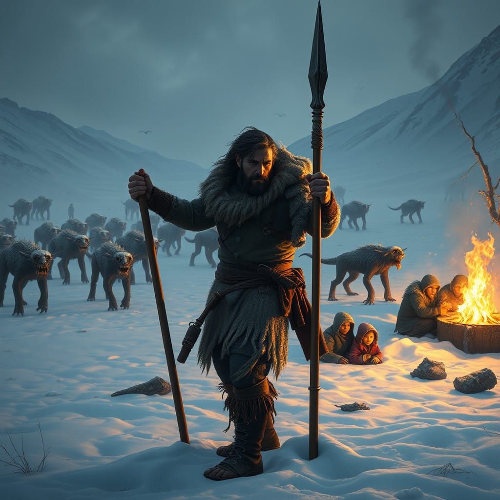 Vigilant Guardian in a Frozen Apocalyptic Wasteland