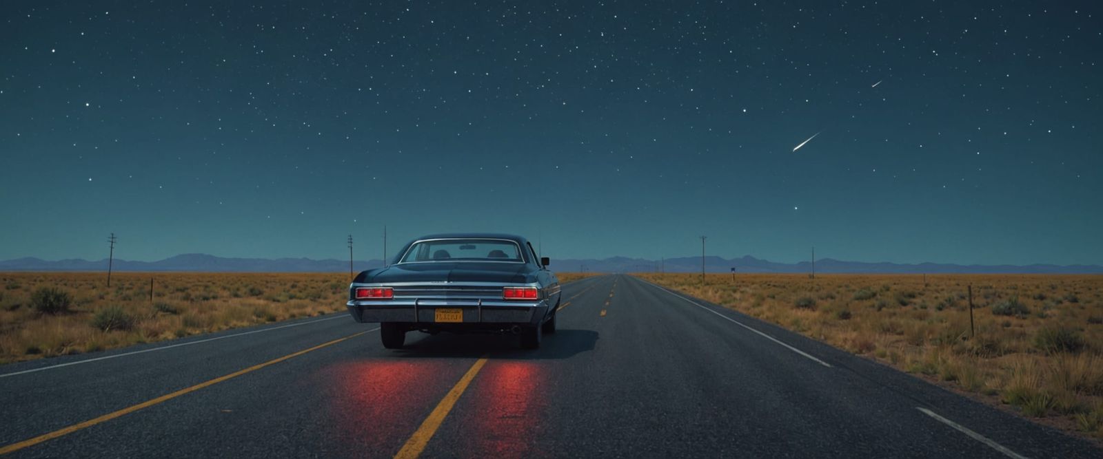 Ominous Hyperrealistic Spacecore Scene with Speeding Car