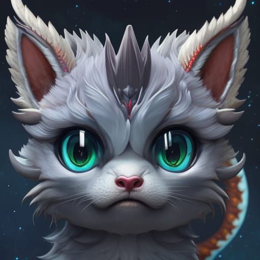 Adorable Chibi Dragon Portrait in Detailed Style