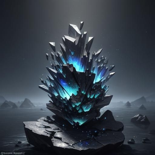 Rocks Powering Glass Diamonds: Detailed Matte Painting