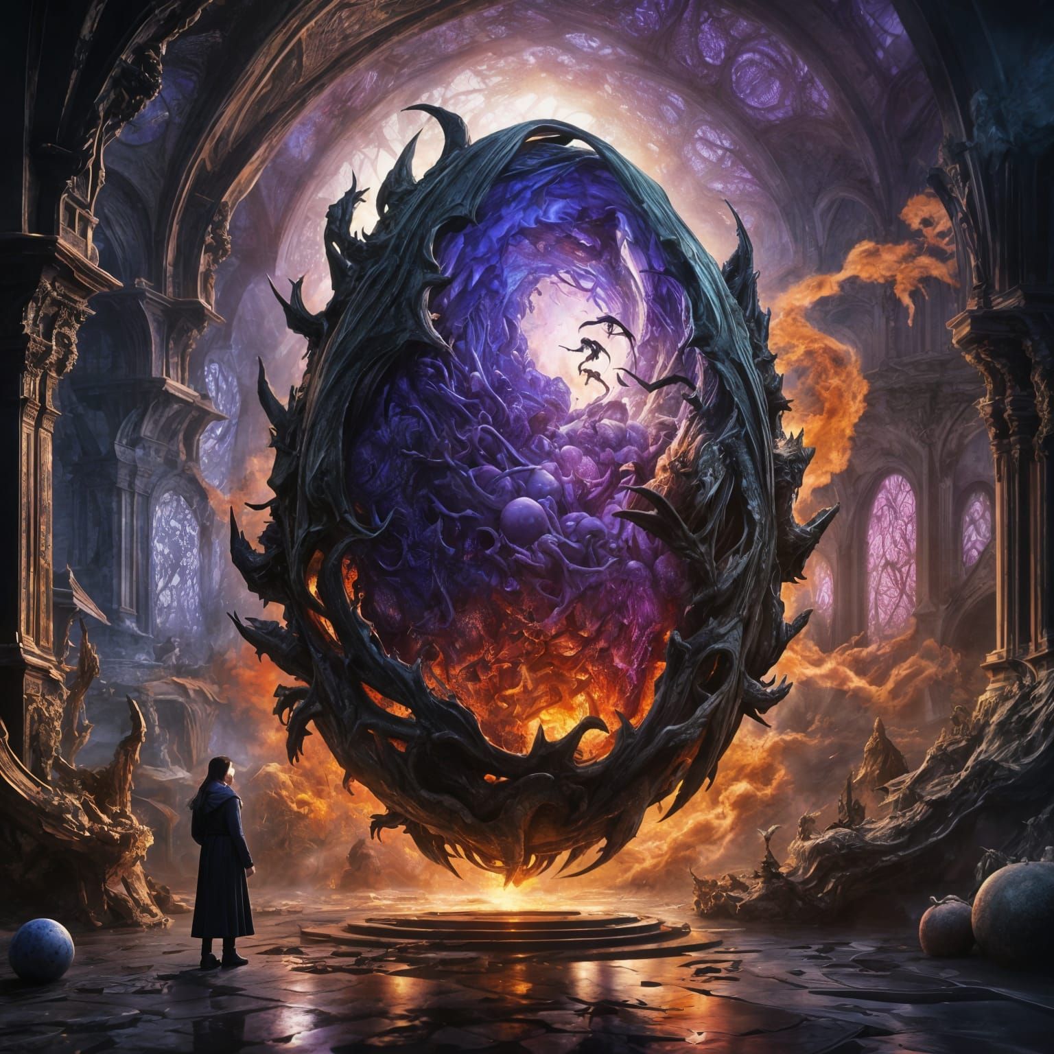 Epic Dragon Egg in Vibrant, Intricate Detail