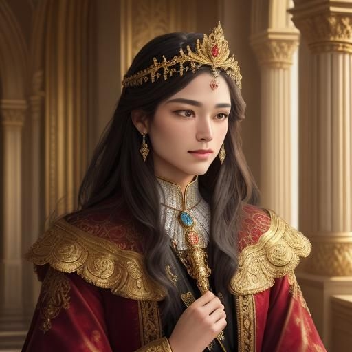 Gorgeous Queen in her royal robes and crown. Take 6