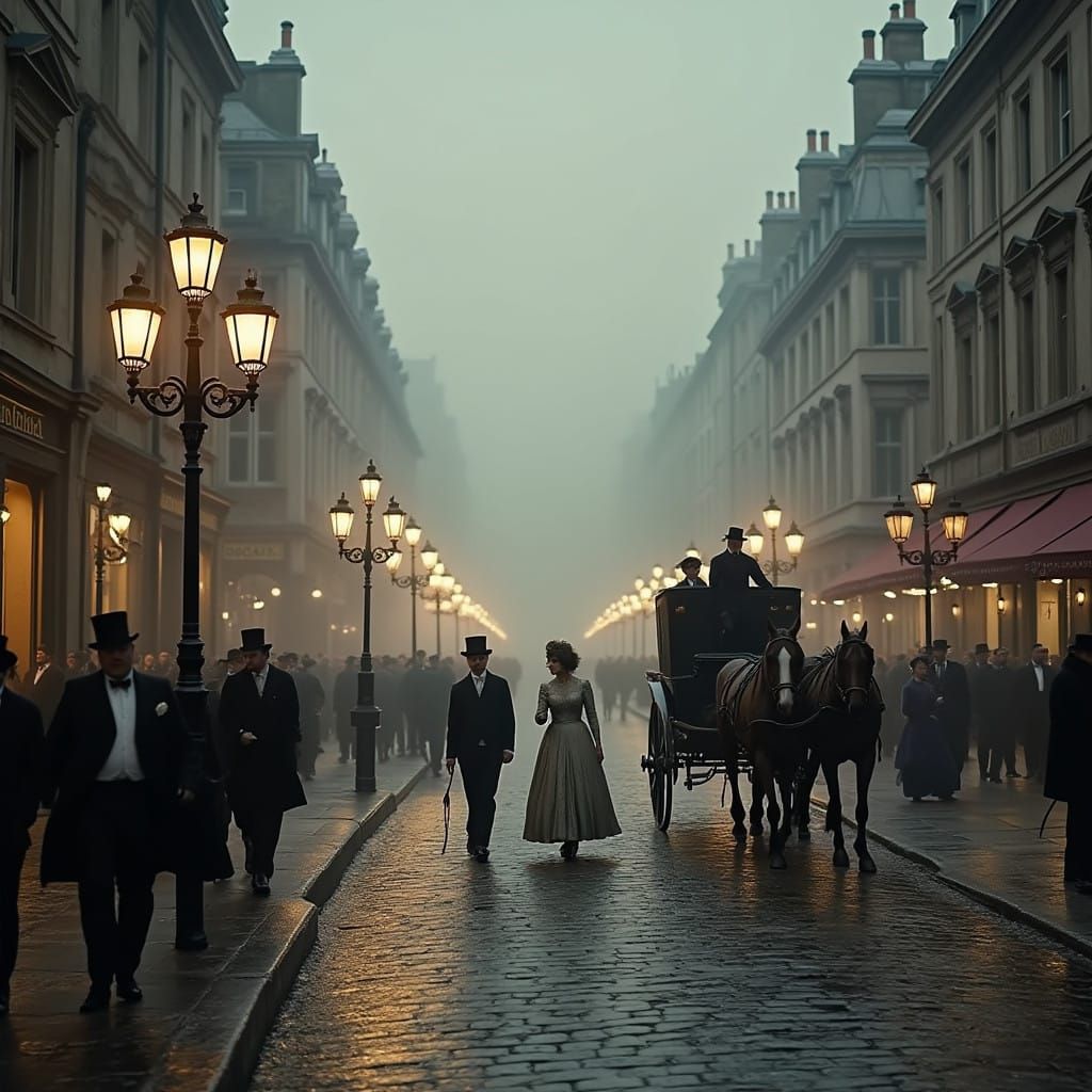 Victorian London in Golden Evening Light, Inspired by Cinema...