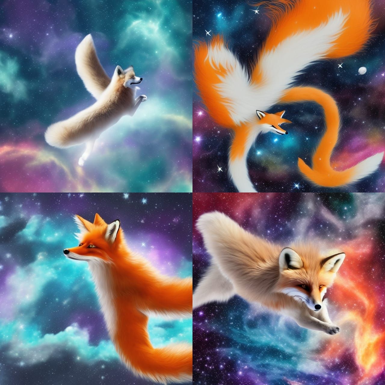 Fluffy Fox's Cosmic Flight Through Space
